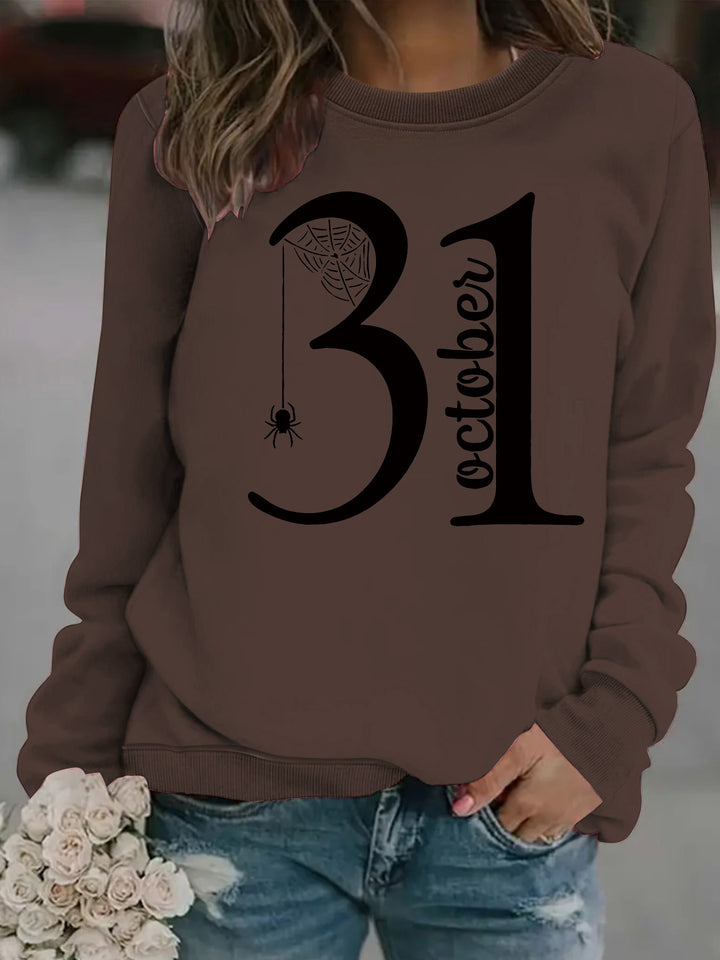 Kvinnors sweatshirt med kreativt Halloween-motiv och bekväm passform Mirla-Eva Jonsson