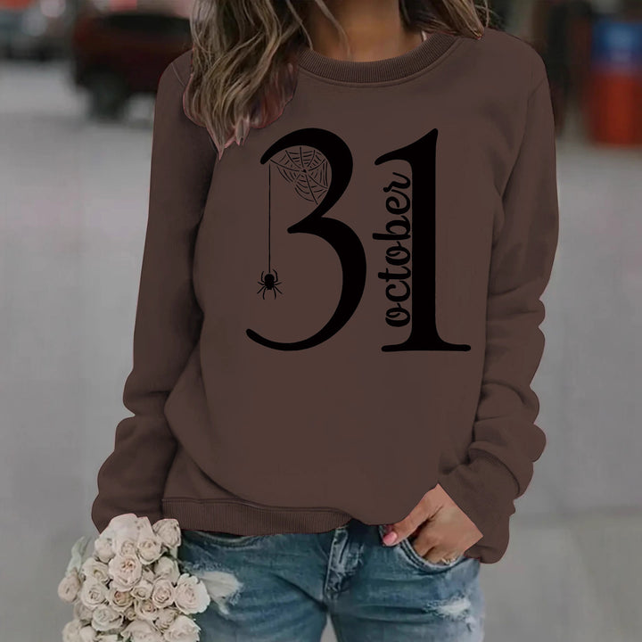 Kvinnors sweatshirt med kreativt Halloween-motiv och bekväm passform Mirla-Eva Jonsson