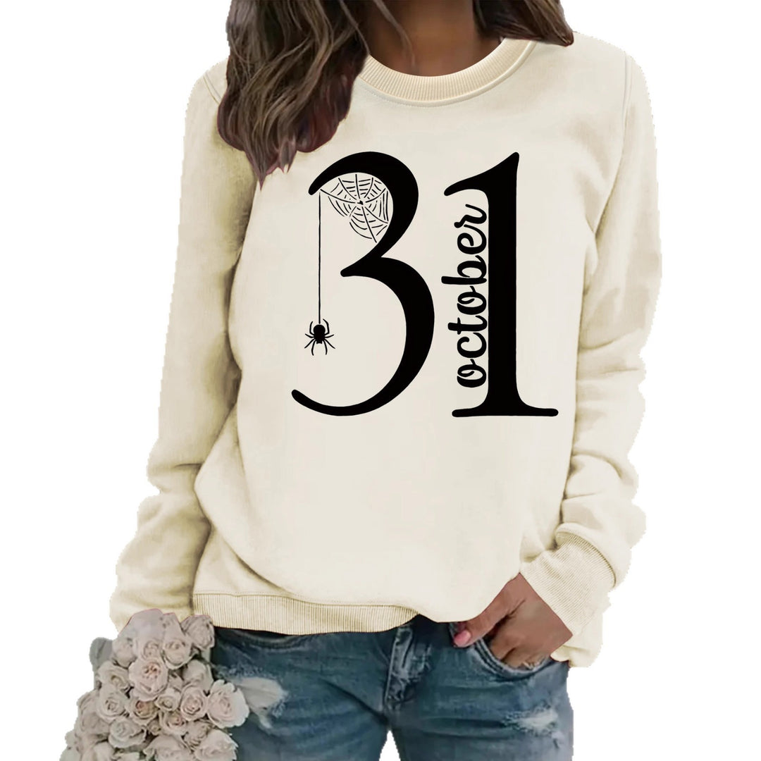 Kvinnors sweatshirt med kreativt Halloween-motiv och bekväm passform Mirla-Eva Jonsson
