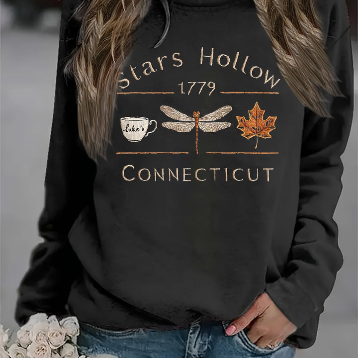 Kvinnors sweatshirt med kreativt Stars Hollow-motiv Mirla-Eva Jonsson