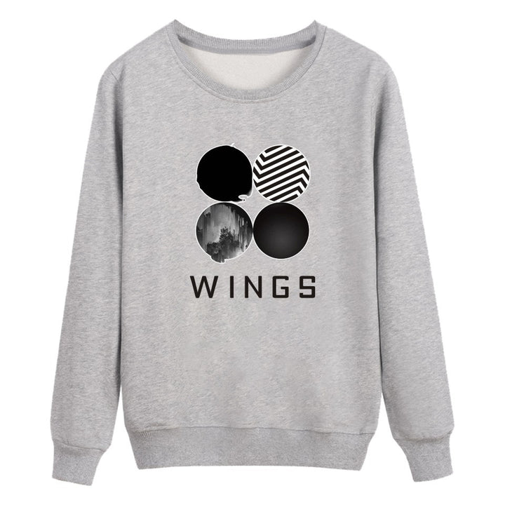 Kvinnors sweatshirt med kreativt grafiskt tryck och rund hals Mirla-Eva Jonsson