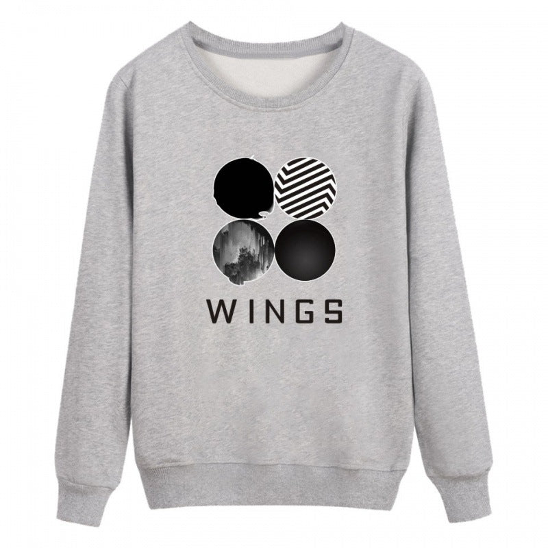 Kvinnors sweatshirt med kreativt grafiskt tryck och rund hals Mirla-Eva Jonsson