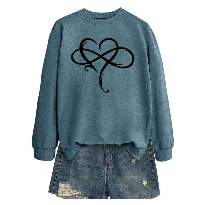 Kvinnors sweatshirt med kreativt hjärt-design och avslappnad passform Mirla-Eva Jonsson