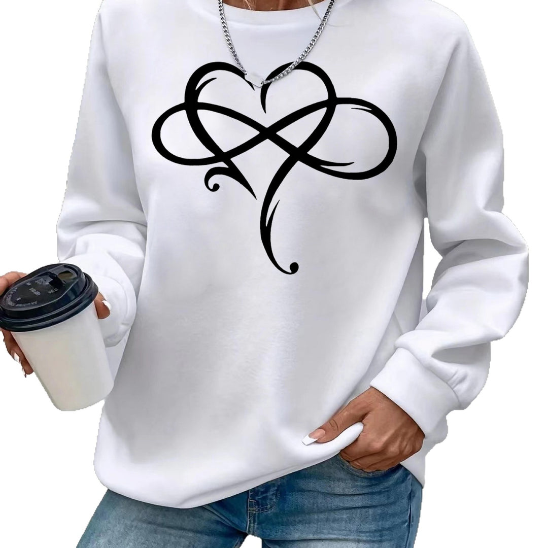 Kvinnors sweatshirt med kreativt hjärt-design och avslappnad passform Mirla-Eva Jonsson