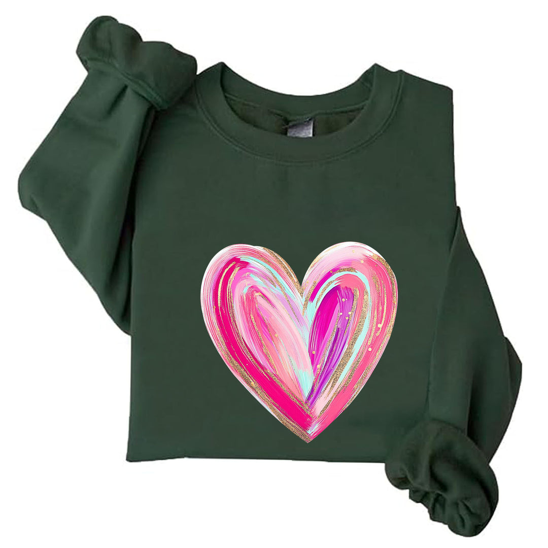 Kvinnors sweatshirt med kreativt hjärtdesign Mirla-Eva Jonsson