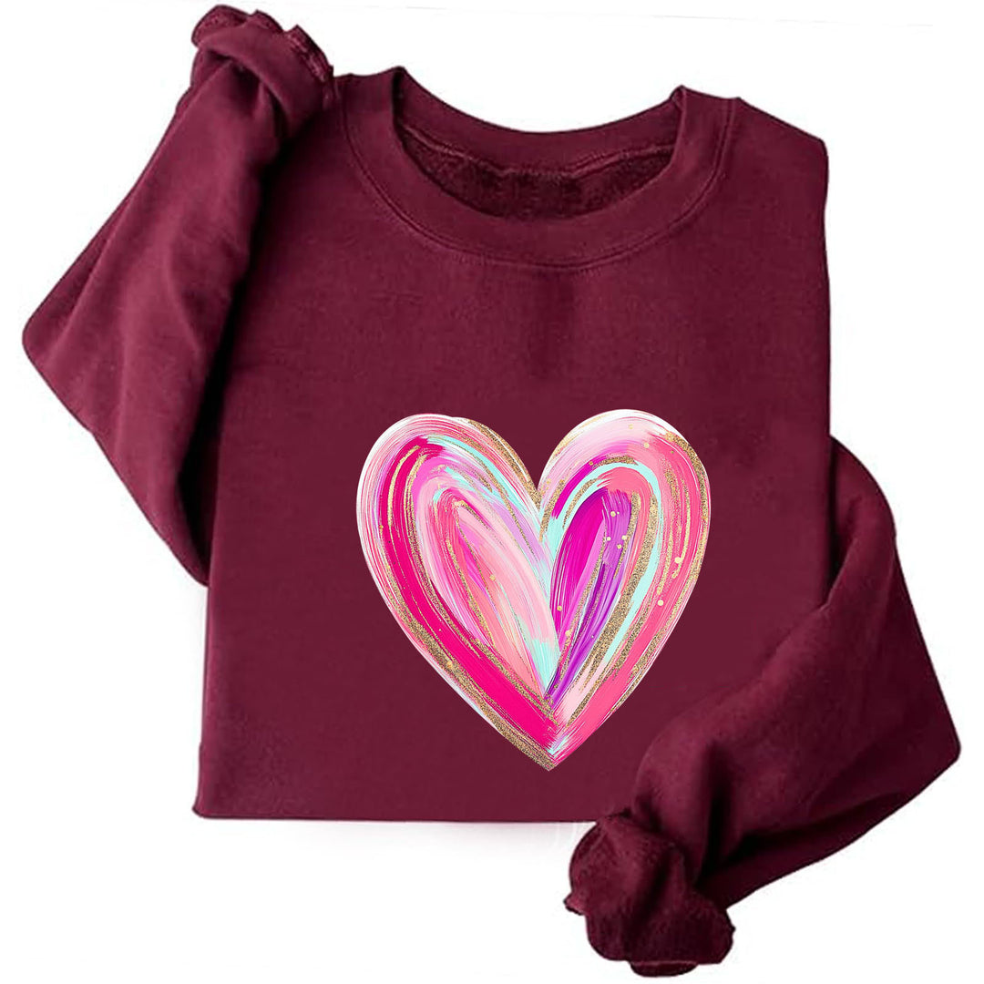 Kvinnors sweatshirt med kreativt hjärtdesign Mirla-Eva Jonsson