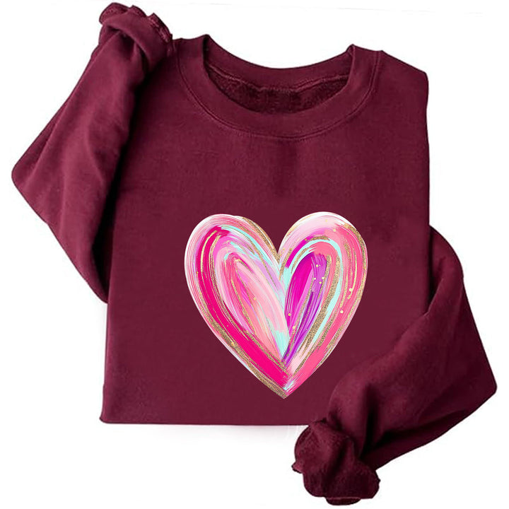 Kvinnors sweatshirt med kreativt hjärtdesign Mirla-Eva Jonsson