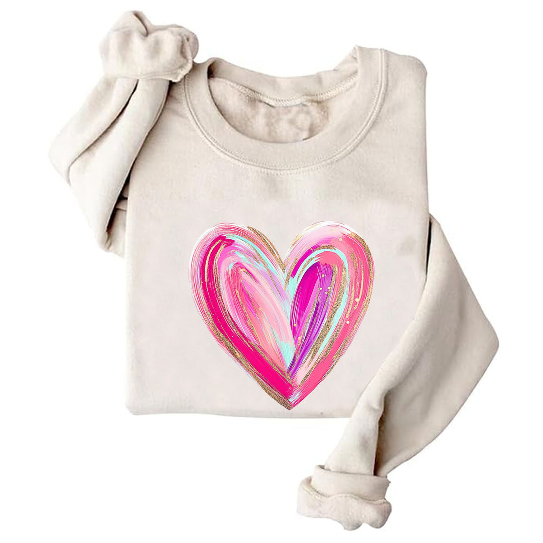 Kvinnors sweatshirt med kreativt hjärtdesign Mirla-Eva Jonsson