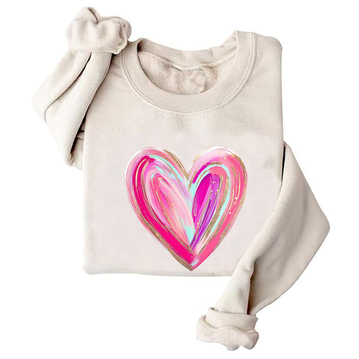 Kvinnors sweatshirt med kreativt hjärtdesign Mirla-Eva Jonsson
