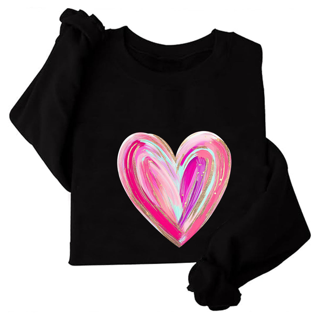 Kvinnors sweatshirt med kreativt hjärtdesign Mirla-Eva Jonsson