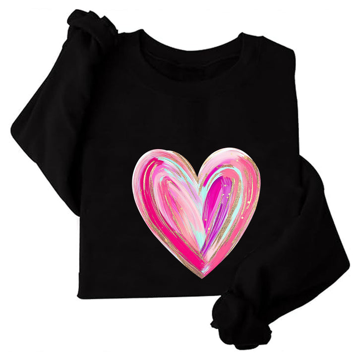 Kvinnors sweatshirt med kreativt hjärtdesign Mirla-Eva Jonsson