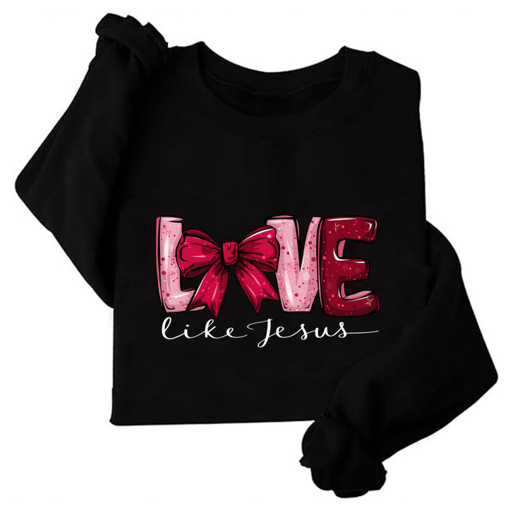 Kvinnors sweatshirt med kreativt hjärtdesign och lekfullt tryck Mirla-Eva Jonsson