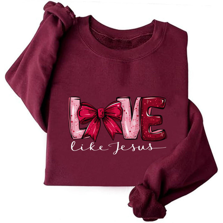 Kvinnors sweatshirt med kreativt hjärtdesign och lekfullt tryck Mirla-Eva Jonsson
