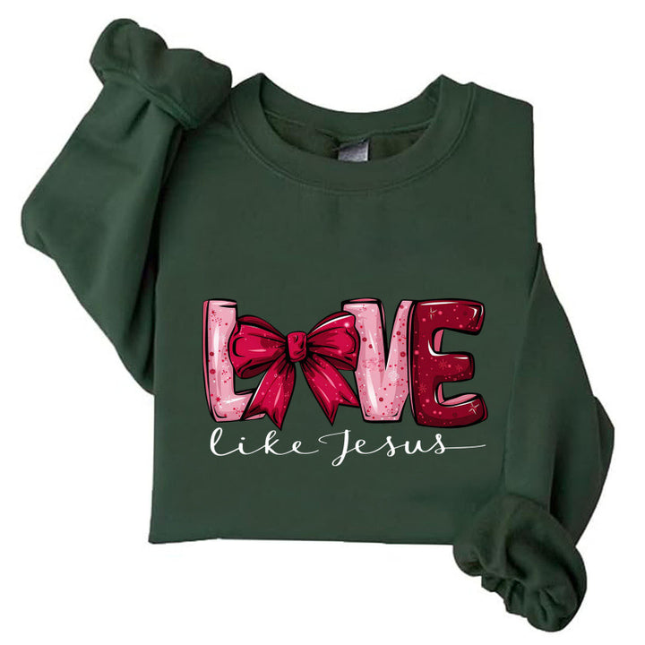 Kvinnors sweatshirt med kreativt hjärtdesign och lekfullt tryck Mirla-Eva Jonsson