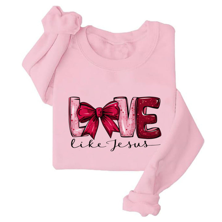 Kvinnors sweatshirt med kreativt hjärtdesign och lekfullt tryck Mirla-Eva Jonsson