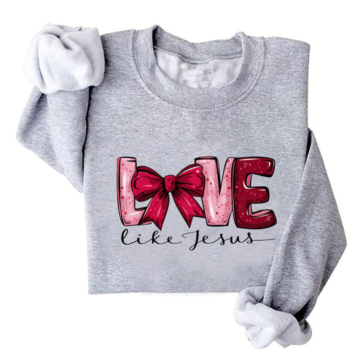 Kvinnors sweatshirt med kreativt hjärtdesign och lekfullt tryck Mirla-Eva Jonsson
