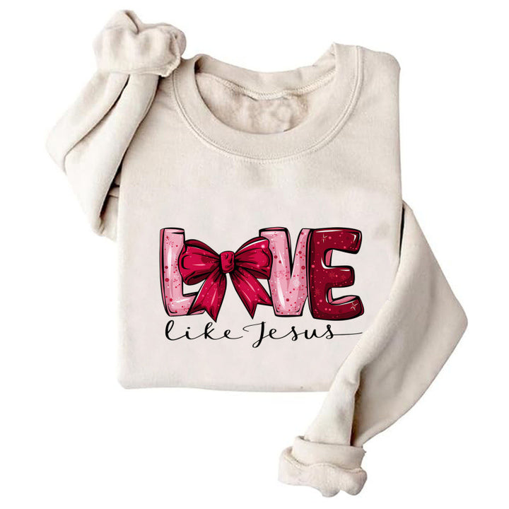 Kvinnors sweatshirt med kreativt hjärtdesign och lekfullt tryck Mirla-Eva Jonsson
