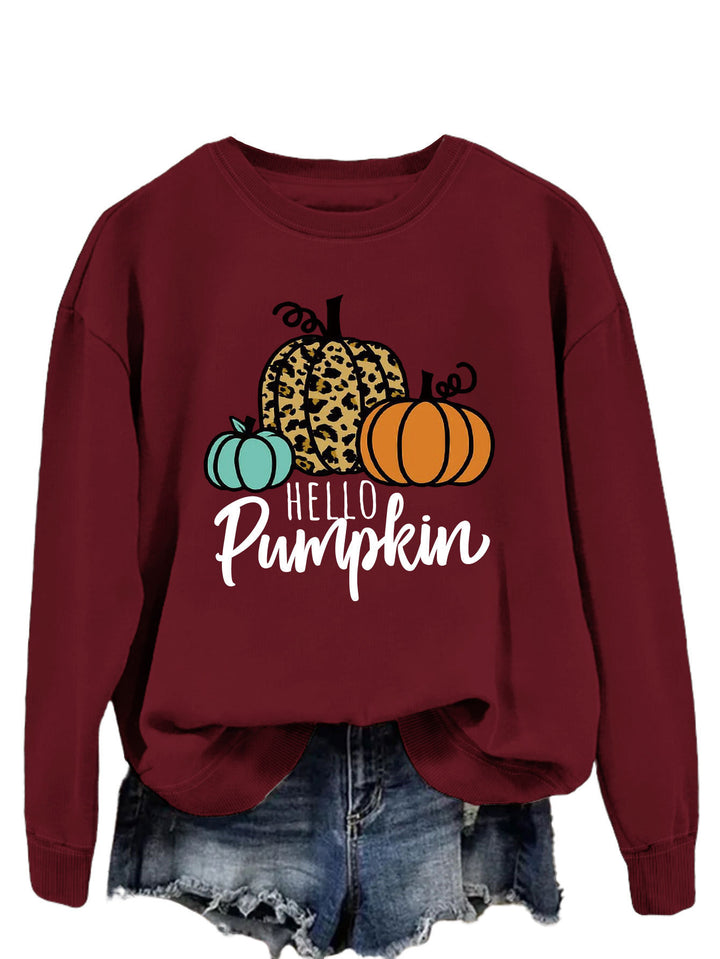 Kvinnors sweatshirt med kreativt höstmotiv och avslappnad passform Mirla-Eva Jonsson