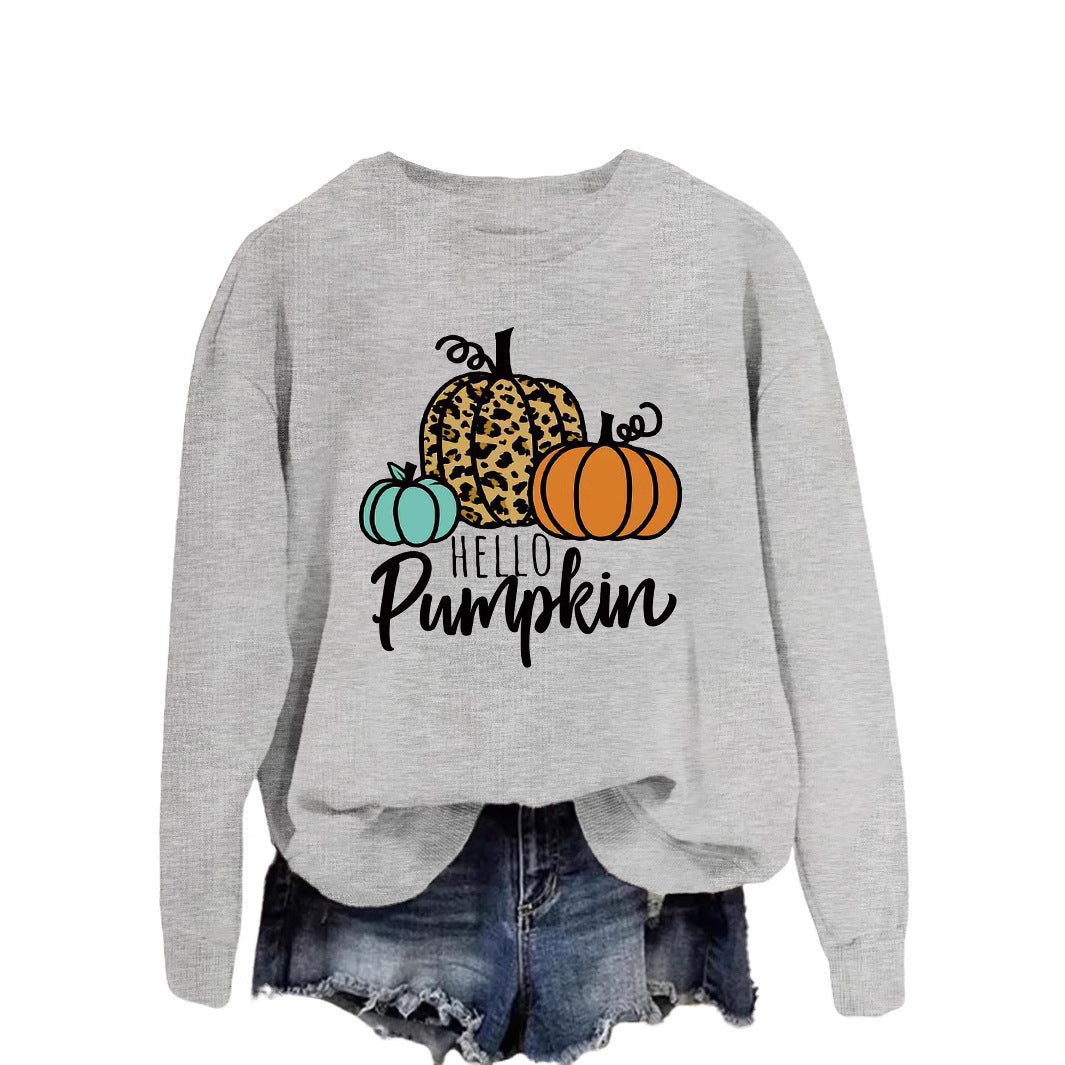 Kvinnors sweatshirt med kreativt höstmotiv och avslappnad passform Mirla-Eva Jonsson