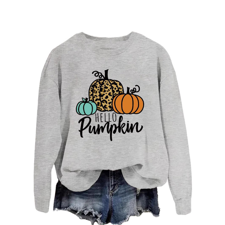 Kvinnors sweatshirt med kreativt höstmotiv och avslappnad passform Mirla-Eva Jonsson