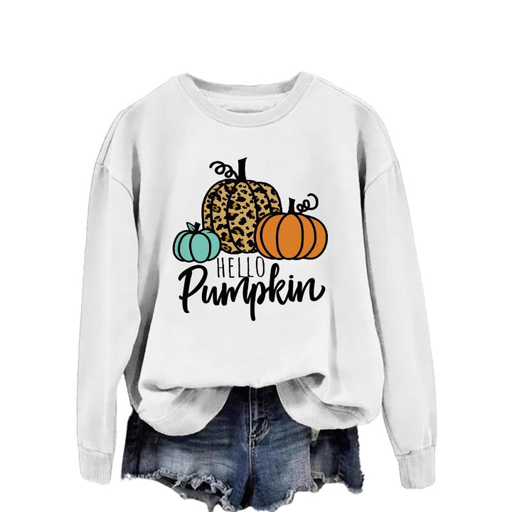 Kvinnors sweatshirt med kreativt höstmotiv och avslappnad passform Mirla-Eva Jonsson