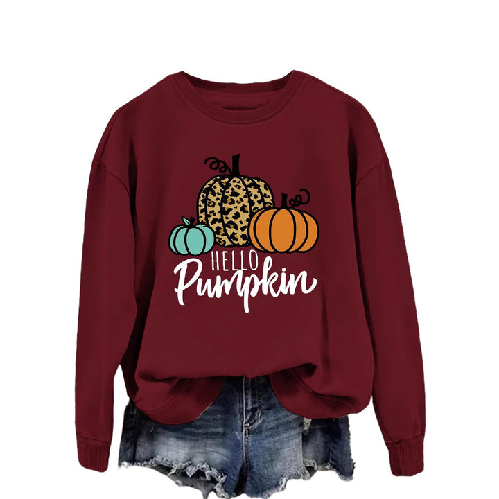 Kvinnors sweatshirt med kreativt höstmotiv och avslappnad passform Mirla-Eva Jonsson