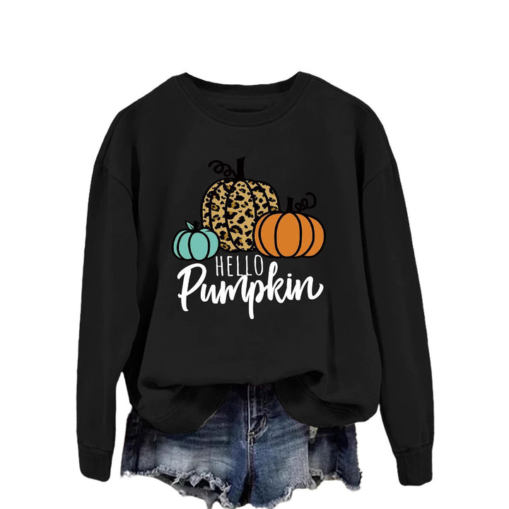 Kvinnors sweatshirt med kreativt höstmotiv och avslappnad passform Mirla-Eva Jonsson