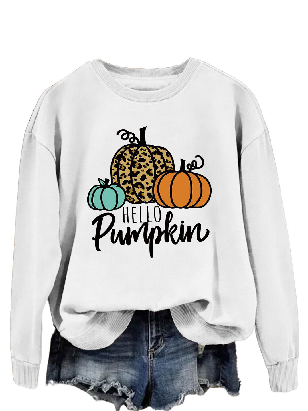 Kvinnors sweatshirt med kreativt höstmotiv och avslappnad passform Mirla-Eva Jonsson