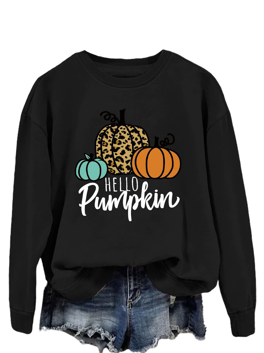 Kvinnors sweatshirt med kreativt höstmotiv och avslappnad passform Mirla-Eva Jonsson