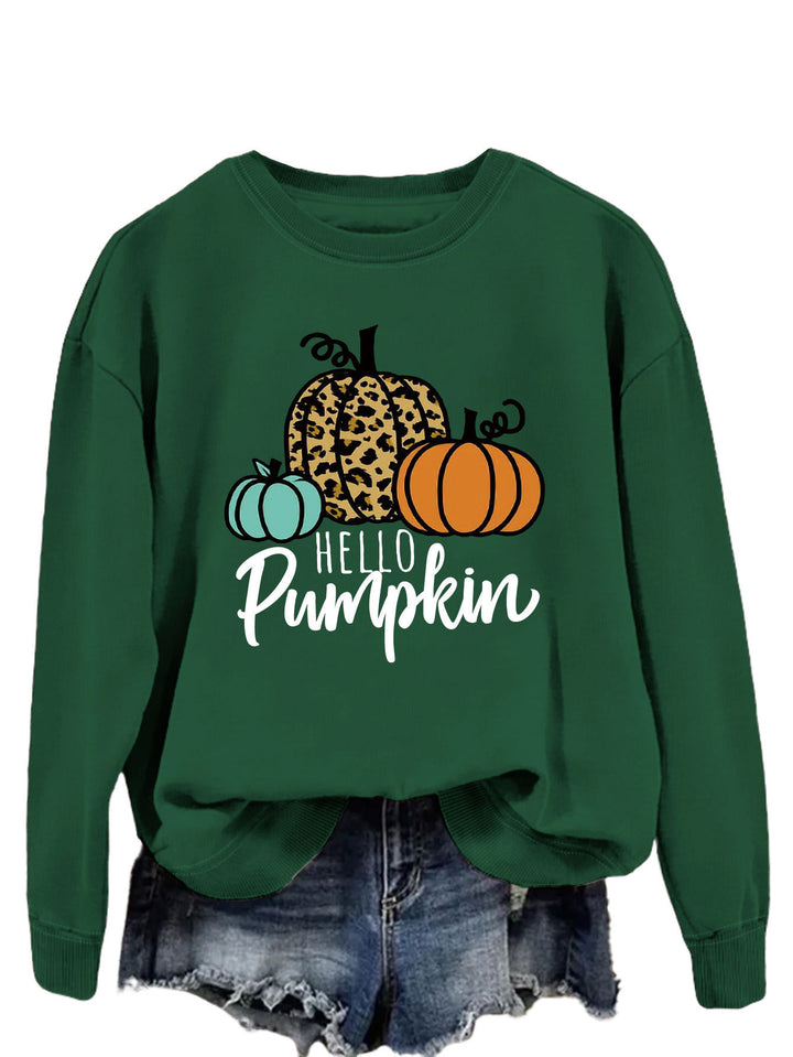 Kvinnors sweatshirt med kreativt höstmotiv och avslappnad passform Mirla-Eva Jonsson