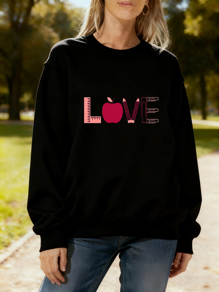 Kvinnors sweatshirt med kreativt kärleksmotiv Mirla-Eva Jonsson