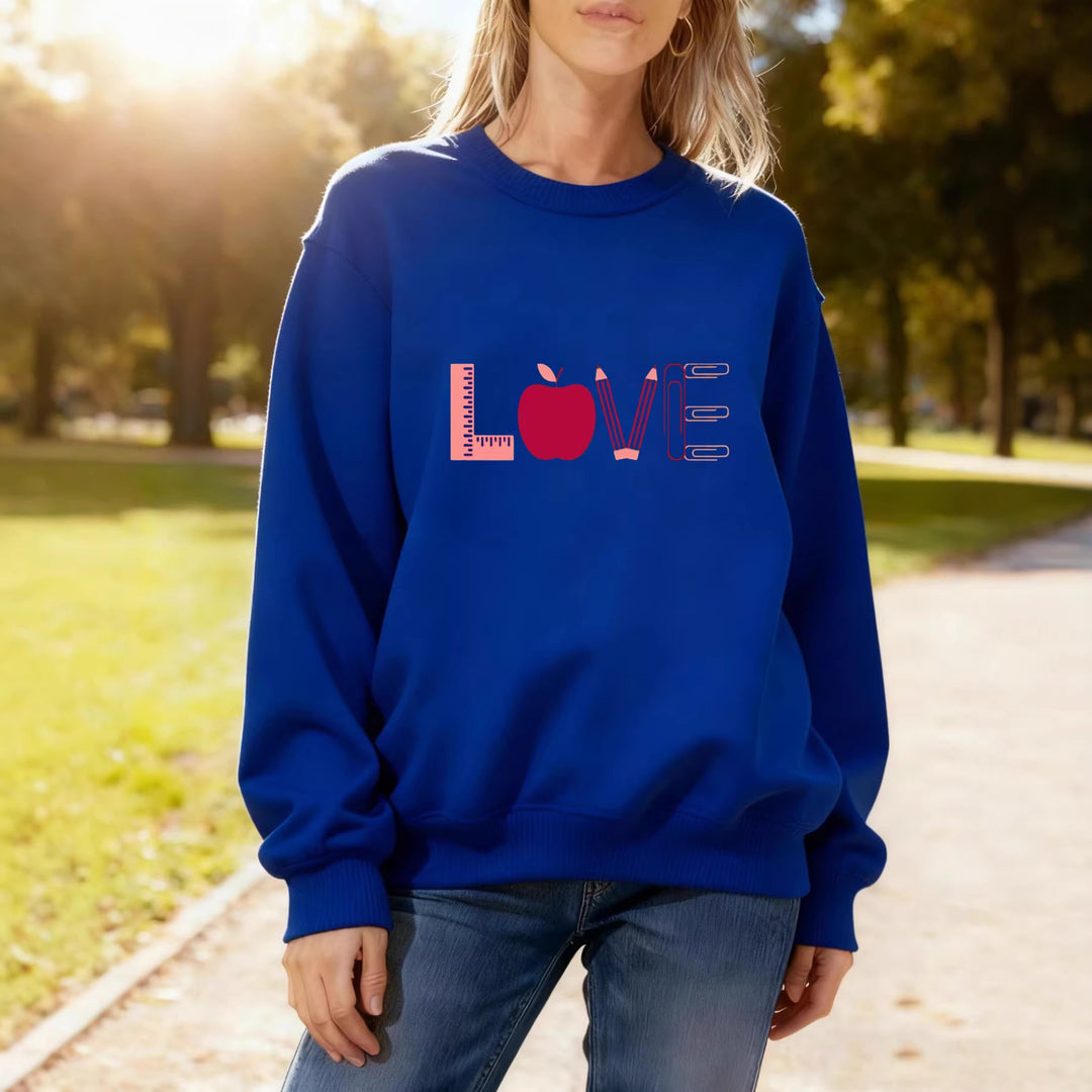Kvinnors sweatshirt med kreativt kärleksmotiv Mirla-Eva Jonsson