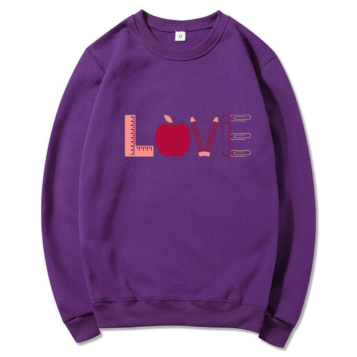 Kvinnors sweatshirt med kreativt kärleksmotiv Mirla-Eva Jonsson