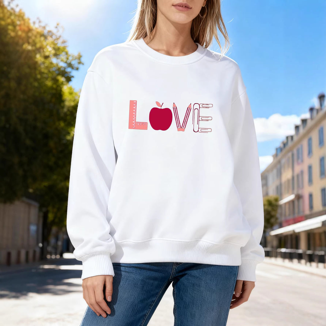 Kvinnors sweatshirt med kreativt kärleksmotiv Mirla-Eva Jonsson