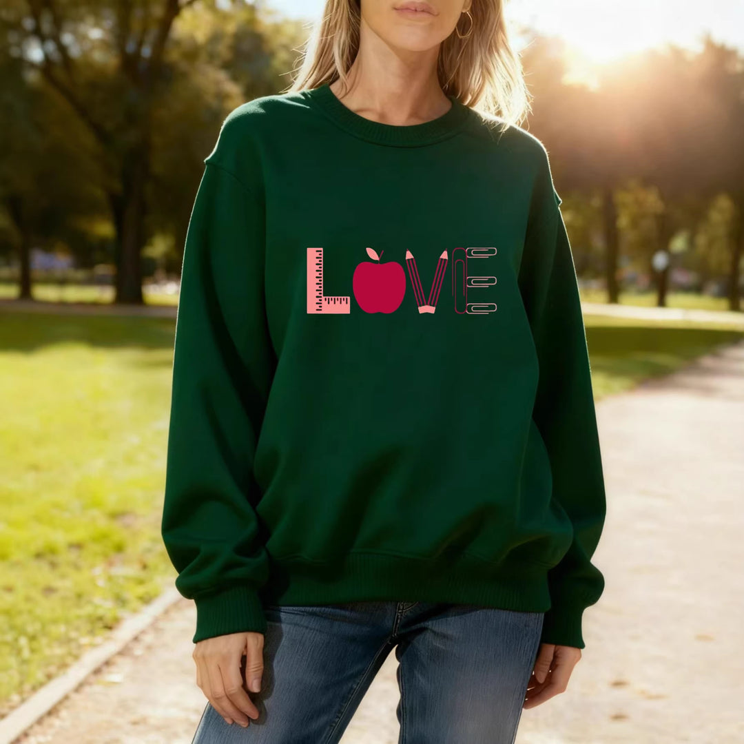 Kvinnors sweatshirt med kreativt kärleksmotiv Mirla-Eva Jonsson