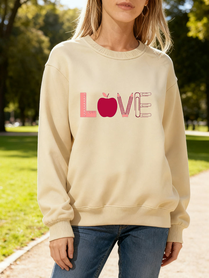 Kvinnors sweatshirt med kreativt kärleksmotiv Mirla-Eva Jonsson