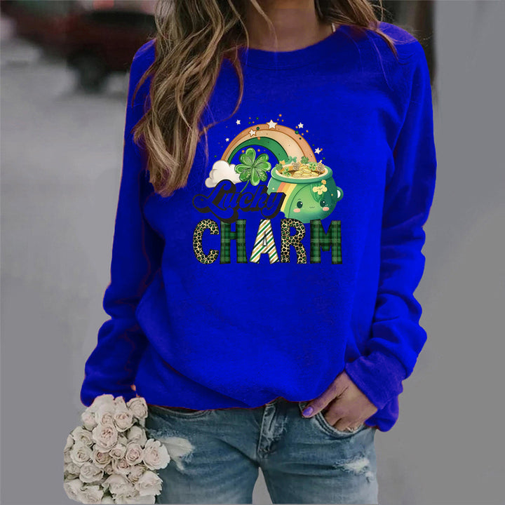 Kvinnors sweatshirt med kreativt lyckomotiv Mirla-Eva Jonsson