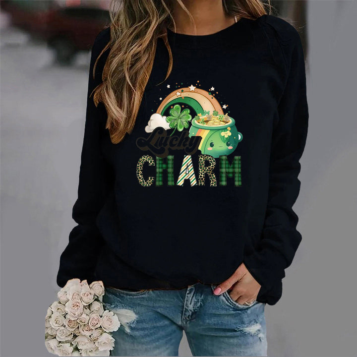 Kvinnors sweatshirt med kreativt lyckomotiv Mirla-Eva Jonsson