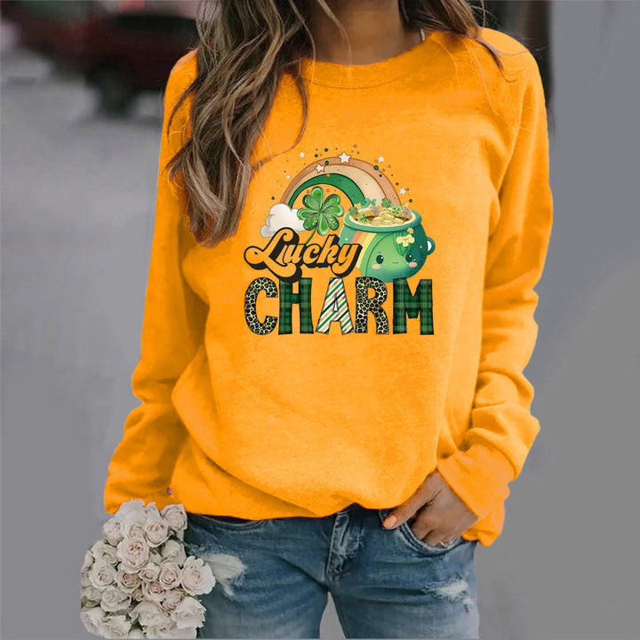 Kvinnors sweatshirt med kreativt lyckomotiv Mirla-Eva Jonsson