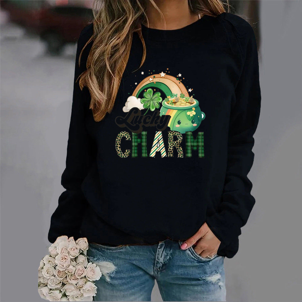 Kvinnors sweatshirt med kreativt lyckomotiv Mirla-Eva Jonsson