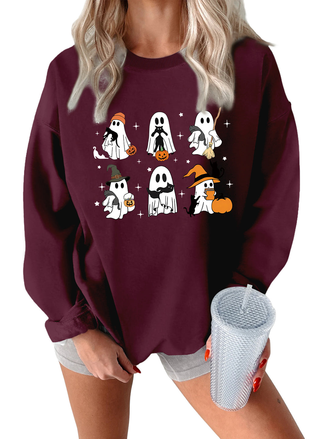 Kvinnors sweatshirt med kreativt skräckmotiv Mirla-Eva Jonsson