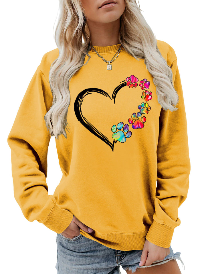 Kvinnors sweatshirt med kreativt tass-hjärta design Mirla-Eva Jonsson