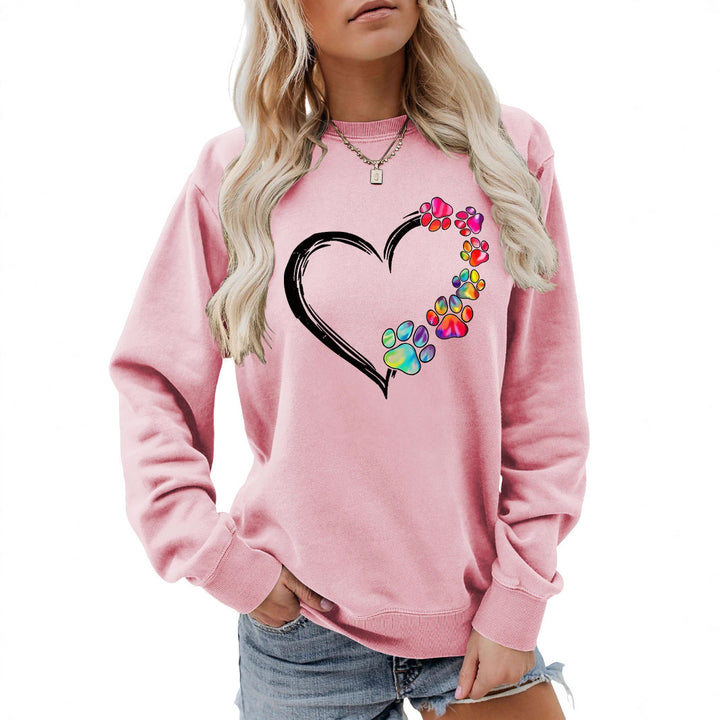 Kvinnors sweatshirt med kreativt tass-hjärta design Mirla-Eva Jonsson