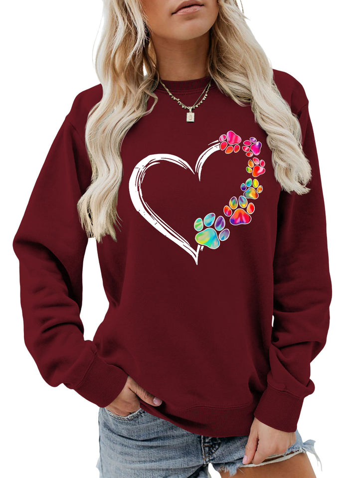 Kvinnors sweatshirt med kreativt tass-hjärta design Mirla-Eva Jonsson