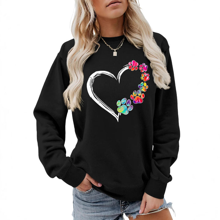 Kvinnors sweatshirt med kreativt tass-hjärta design Mirla-Eva Jonsson