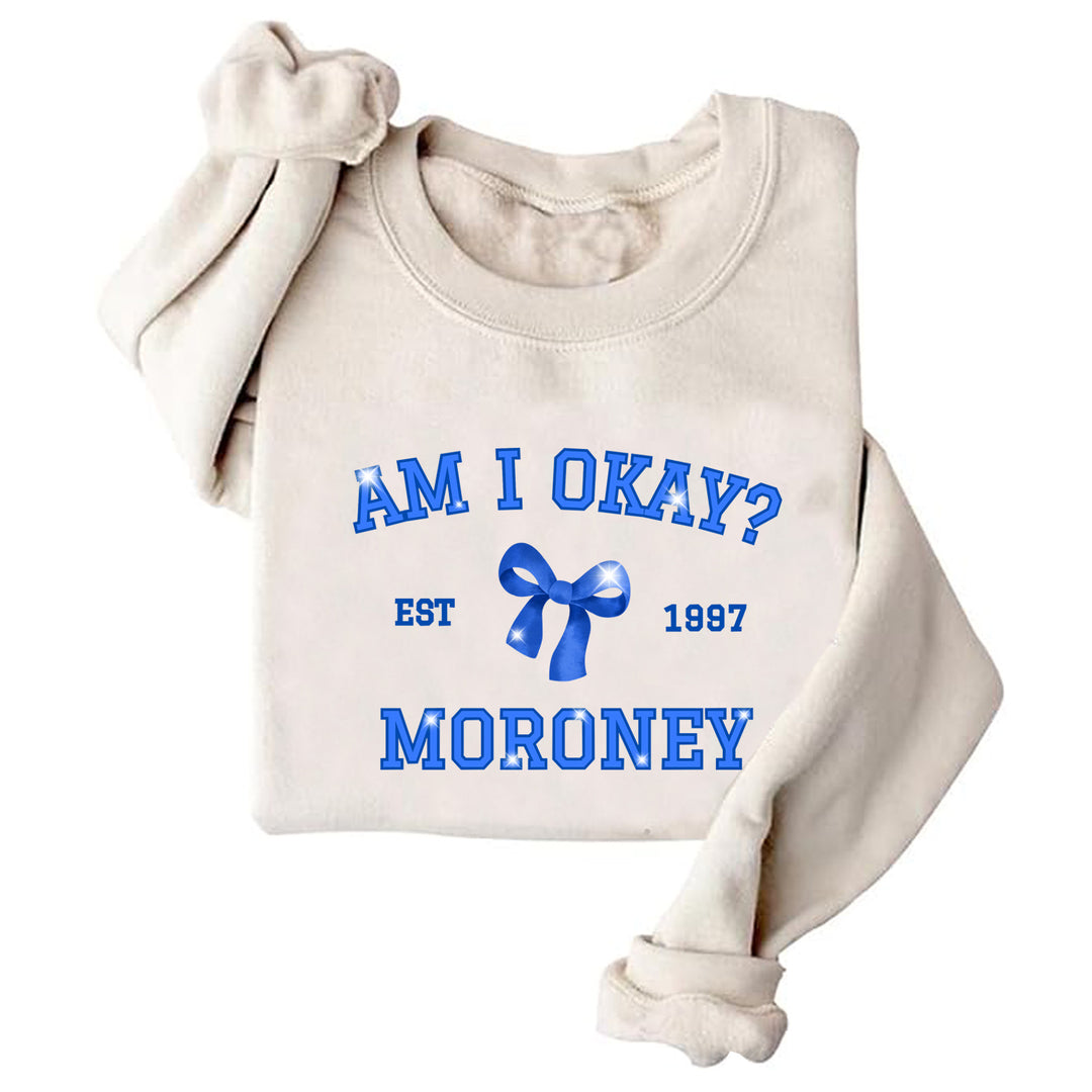 Kvinnors sweatshirt med kreativt tryck och lekfull design Mirla-Eva Jonsson
