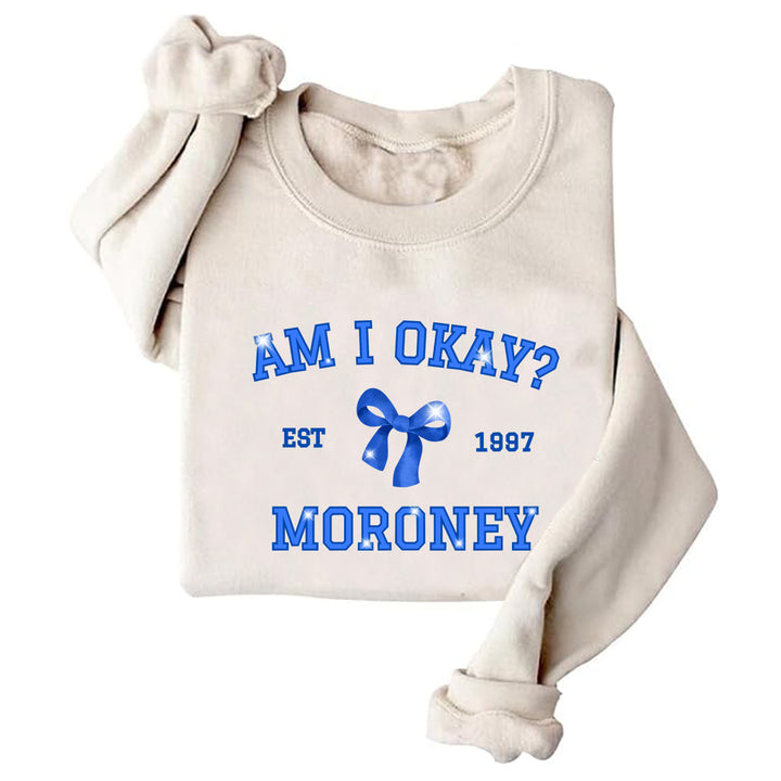 Kvinnors sweatshirt med kreativt tryck och lekfull design Mirla-Eva Jonsson