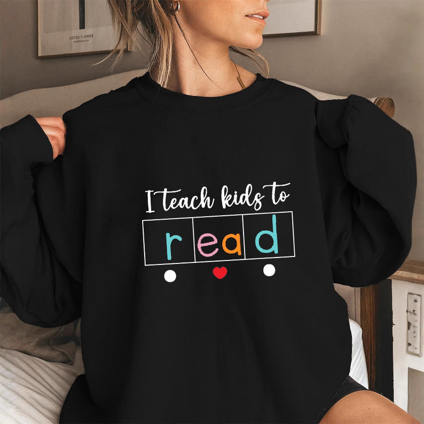 Kvinnors sweatshirt med kreativt undervisningsmotiv Mirla-Eva Jonsson