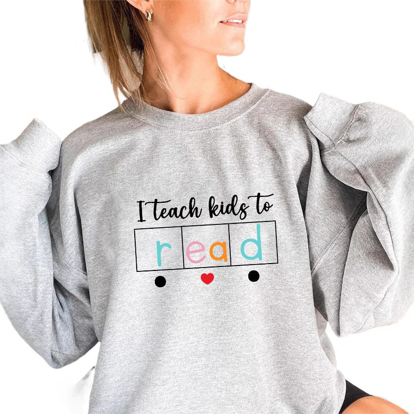 Kvinnors sweatshirt med kreativt undervisningsmotiv Mirla-Eva Jonsson