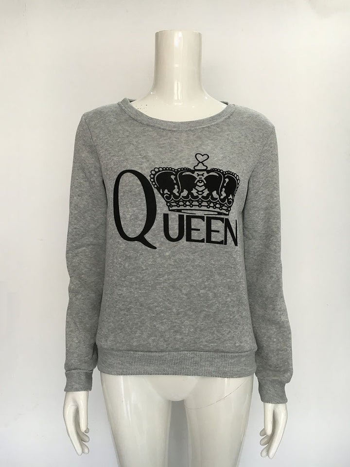Kvinnors sweatshirt med kungligt tryck Mirla-Eva Jonsson